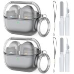 Coque 8 en 1 pour samsung galaxy buds 3 pro et galaxy buds 3 comprend un 2 coque et 2 mousqueton et 2 ...