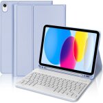 Coque clavier - e. f. connection - pour ipad a16 (11) / ipad 10 2022 (109) synth�cuir lavande avec clavier ...