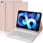 Coque clavier - e. f. connection - ipad air 11 / 109 - cuir pu rose - clavier bluetooth - support multi ...
