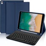 Coque clavier - e. f. connection - pour ipad air 3 105 / ipad pro 105 - synth�cuir bleu marine - clavier ...
