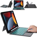 Coque clavier ipad 10. 2 / 10. 5 r�tro�clair� 7 couleurs azerty pav� tactile & support stylet