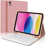 Coque clavier pour ipad 10eme generation 10. 9 2022 azerty clavier bluetooth dtachable magntique rose ...