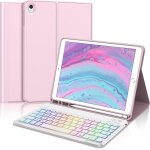 Coque clavier pour ipad 9 / 8 / 7me gn 10. 2 pouces - azerty clavier rtroclair 7 couleurs dtachable ...