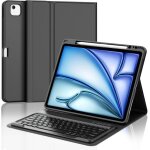 Coque clavier pour ipad air 13 m2 2024 azerty clavier bluetooth dtachable avec fente pour stylo noir ...