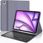Coque clavier pour ipad air 13 pouces (m2) 2024 azerty franais clavier rtroclair bluetooth magntique ...