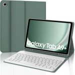 Coque clavier pour samsung galaxy tab a9 + 2023 11 azerty franais clavier bluetooth dtachable vert ...