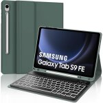Coque clavier pour samsung galaxy tab s10 fe 10. 9 2025 / s9 fe 10. 9 2023 azerty fran�ais clavier r�tro�clair ...