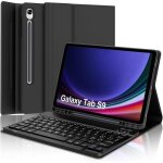 Coque clavier - pour samsung galaxy tab s9 - cuir synth�tique - clavier magn�tique - azerty