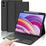 Coque clavier avec trackpad pour redmi pad pro 12. 1 2024 azerty clavier bluetooth magntique dtachable ...