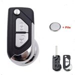 Coque cl� pour citroen ds3 2009 � 2020 - plip t�l�commande 2 boutons avec lame avec pile