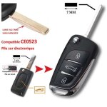 Coque cl� plip va2 ce0523 peugeot citroen 3 boutons 207 307 308 407 c2 c3 c4 picasso c5 c6 c crosser ...