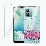 Coque pour doogee n50 pro (6. 52) transparent housse + 2 x verre tremp protection cran souple silicone ...