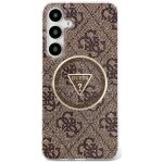 Coque guess iml metal glitter 4g circle triangle magsafe pour samsung galaxy s25 - brown