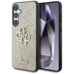 Coque guess glitter script big 4g logo pour samsung galaxy s25 - gold