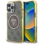 Coque guess iml metal glitter 4g circle triangle magsafe pour iphone 16 pro max - brown