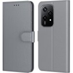 Coque pour honor 200 lite 5g etui protection housse premium en cuir pupochette fermeture magn�tique gris ...