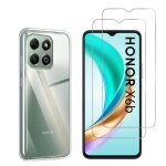 Coque et protection cran - phonillico - honor x6b - souple - transparent - 2 verres tremp
