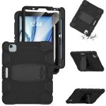 Coque pour ipad air 11 (2024 / 2025) - protection 360� - antichoc - support - noir