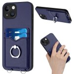Coque pour iphone 13 mini 5. 4 coque antichoc avec support anneau r�glable avec porte cartes bleu