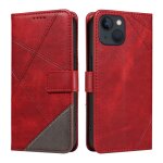 Coque iphone 13 mini 5. 4 - rabat portefeuille de protection cuir pu etui magn�tique housse - rouge multicolor ...