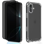 Coque pour iphone 16 + 2 verres tremp� anti espion - etui housse transparent vitre protection ecran verre ...