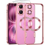 Coque pour iphone 16 - magsafe - rose - protection intégrale - 2 vitres en verre trempé - Élégante Coque pour iphone 16 - magsafe - rose - protection intégrale - 2 vitres en verre trempé - Élégante