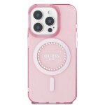 Coque pour iphone 16 pro - guess iml strass magsafe (guhmp16lpftdtep) - rose Coque pour iphone 16 pro - guess iml strass magsafe (guhmp16lpftdtep) - rose