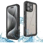 Coque pour iphone 16 pro max �tanche r�sistant aux chutes r�sistant � leau noir