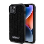 Coque - karl lagerfeld - hardcase strass - iphone 15 / 14 / 13 - plaque m�tallique logo - noir