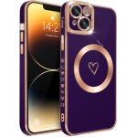 Coque magntique pour iphone 14 coque de luxe en forme ultra fine tpu soup pour iphone 14 violet