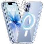 Coque magn�tique pour iphone 17 63 pouces + 2 vitre verres tremp�s + 2 cam�ra protecteur compatible avec ...