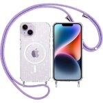 Coque magn�tique � paillettes pour iphone 14 / 13 61compatible magsafe�tui collier glitter transparent ...