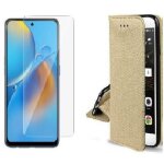 Coque pour motorola moto e15 / g05 / g15 / g15 power + verre tremp� - etui housse portefeuille dor� protection ...