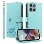 Coque pour motorola moto g56 5g - chat porte - bonheur - vert vert coque telephone