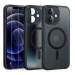 Coque noir magn�tique pour iphone 12 mini - 2 verre tremp� compatible avec magsafeprotection cameratranslucide ...