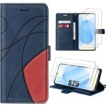 Coque de protection - booling - pour samsung galaxy s25 - cuir pu bicolore - antichoc - 2 verres tremp�s ...
