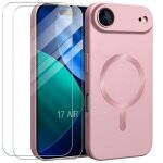 Coque de protection - e. f. connection - pour iphone air - tpu avec anneau mang�tique rose - 2 vitres ...