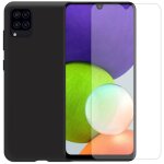 Coque de protection souple silicone noir + lot de 2 verre tremp pour samsung galaxy a22 4g sm - a225f ...
