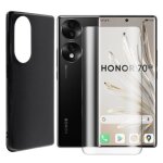 Coque de protection souple silicone noir + verre tremp honor 70 5g 6. 67 - yuan yuan