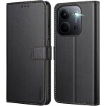 Pochette en simili cuir - new&teck - redmi 15c 5g - fermeture magn�tique - 2 emplacements cartes - doublure ...