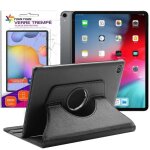 Coque rotative 360 noir + verre tremp pour ipad pro 129 (2018) 3ieme generation (a1876 - a2014 - a1895) ...