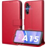 Coque pour samsung galaxy a15 5g / 4g [ verre tremp protection * 1 ] [ premium pu ] [ pochette de portefeuill ...