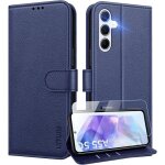 Coque pour samsung galaxy a55 5g [ verre tremp protection * 1 ] [ pochette de portefeuille ] etui  ...
