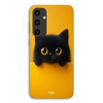 Coque pour samsung galaxy s23 fe chat mignon fond orange maniacase