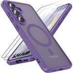Coque de protection - booling - pour samsung galaxy s24 plus - violet - 2 verres tremp�s - antichoc