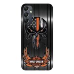 Coque pour samsung galaxy s25 fe harley davidson t�te de mort fond gris maniacase