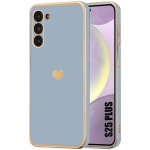 Coque pour samsung galaxy s25 plus (s25 + ) protection avec motif c?ur anti - rayure souple tpu bleu