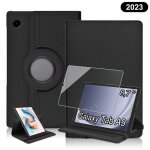 Coque pour samsung galaxy tab a9 (87) avec film verre tremp housse pour galaxy tab a9 cuir pu rotation ...