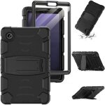 Coque pour samsung galaxy tab a9 - noir - protection antichoc - support r�glable - 3 - en - 1