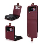 Coque pour samsung galaxy z flip 3 5g etui � rabat en pu porte - cartes support flip housse magn�tique ...